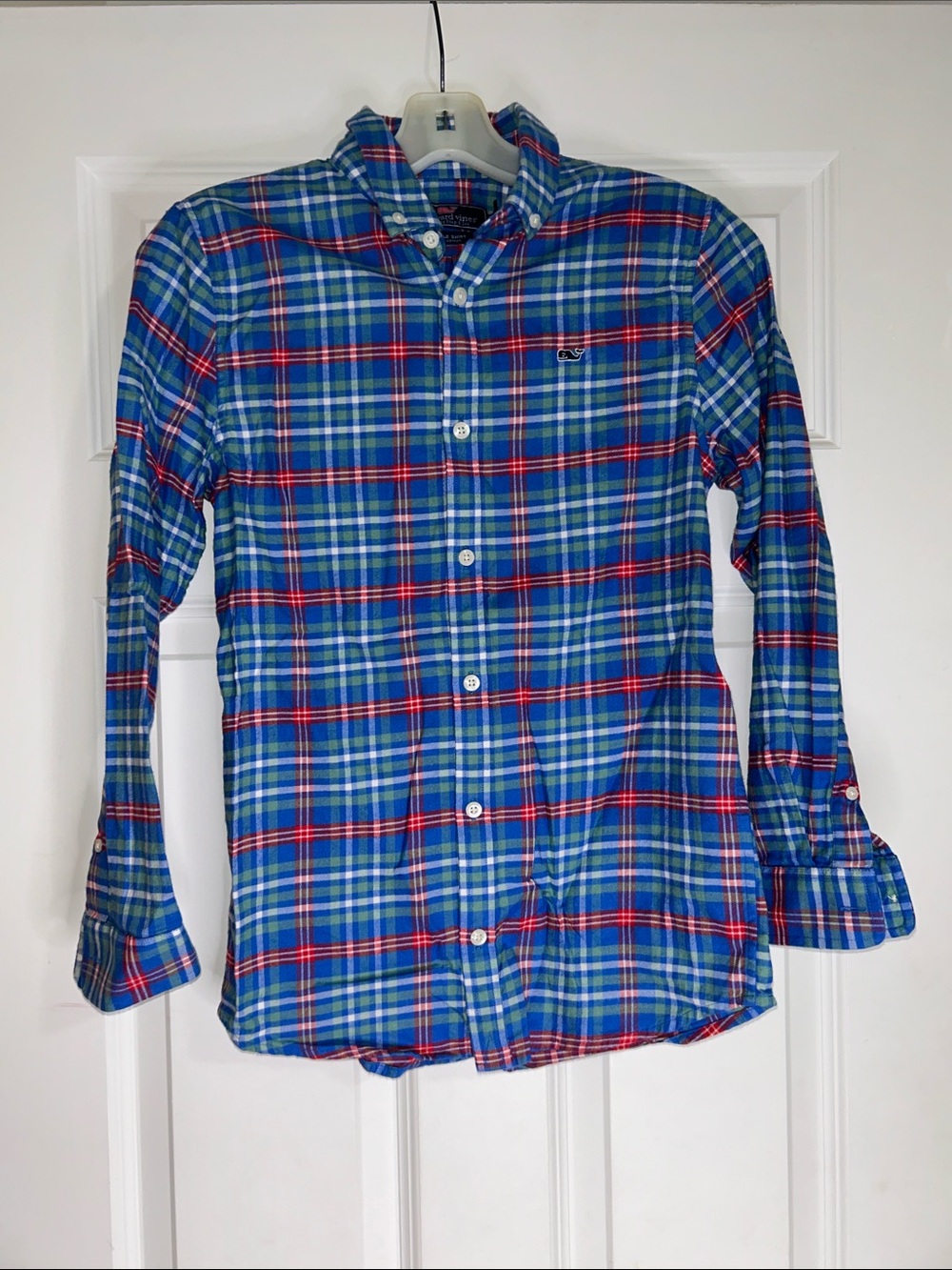 Vineyard Vines Blue and Red Plaid Button-Down flannel shirt